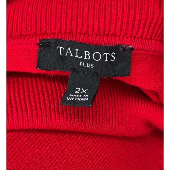 Talbots Plus women's Christmas red turtleneck pullover sweater long sleeve 2X - Picture 3 of 8